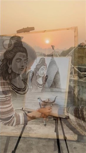 Shivji: A Beginner’s Guide to Stunning Charcoal Drawing Techniques!" #art #shiv #drawing #shorts