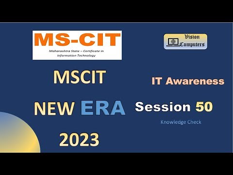 MSCIT Era session 50 knowledge check || IT awareness 2023-24 #mscitera #mscit #knowledgecheck