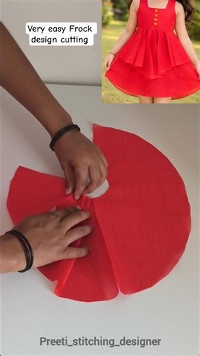 Frock design cutting for baby girl #frockcutting #frockdesign #babygirlfrock #sewinghacks #trending