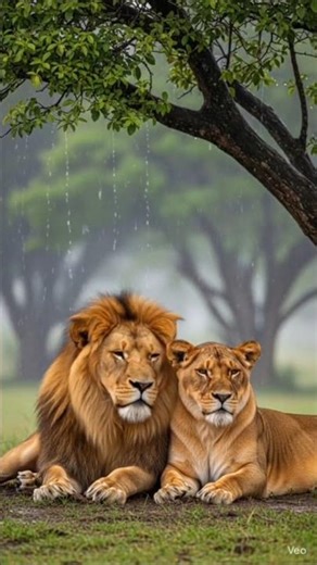 Romantic Jungle Animals in Rain 🌧️ | Peaceful Forest Love Story | Ultra HD 4K Relaxing Video