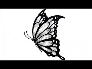 Easy butterfly drawing | How to draw a butterfly step by step for beginners