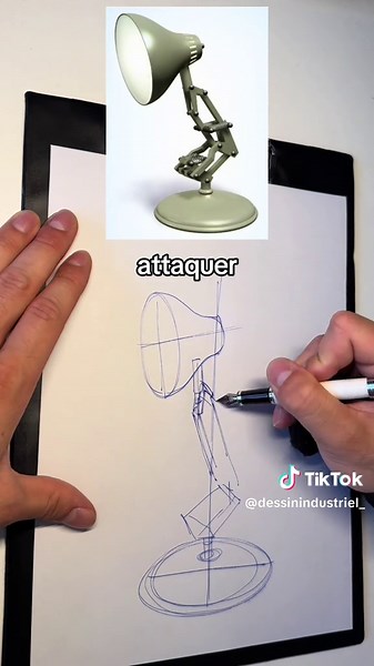 Petite lampe pixar, en vrai jvais la refaire je peux faire mieux 😌 #dessinindustriel #dessin #tutodessin #dessinproduit #dessinfrançais #france #pixar