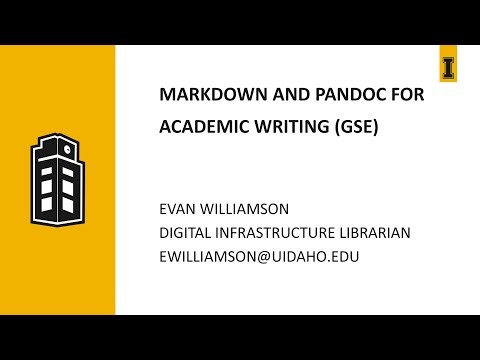 Markdown and Pandoc for Academic Writing (GSE)