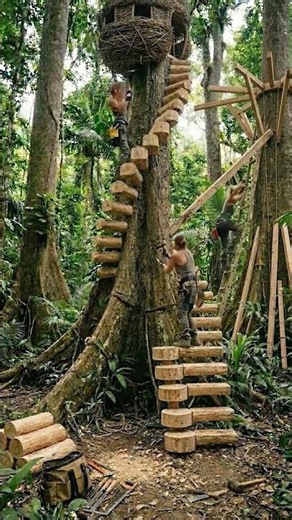 We Built a Treehouse Village Across Trees 🌳🏡”