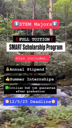 Fastweb Scholarships on Instagram: "🟢Comment “SMART” for details! @smart_dod #scholarships #scholarship #scholarshipopportunities #scholarshipprogram #scholarshiphunter #scholarshipsearch #college #collegestudent #finacial #money #graduateschool #gradschool #gradstudent #stem #stemeducation #dod #student #opportunity #collegestudents #science #technology #engineering #math #biomedicalengineering #chemicalengineering #chemestry #enginer #navalarchitecture #oceanography #physics"