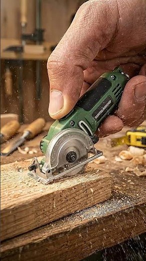 Mini Circular Saw Cutting Real Wood 🪵⚡
