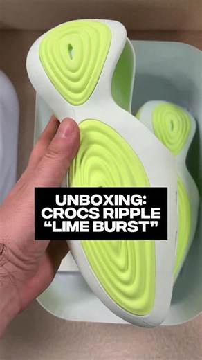 The Crocs Ripple returns in a new colorway. Following the debut of the blue pair at ComplexCon, we got an early unboxing of the upcoming “Lime Burst” colorway 🍋‍🟩 | Complex Sneakers