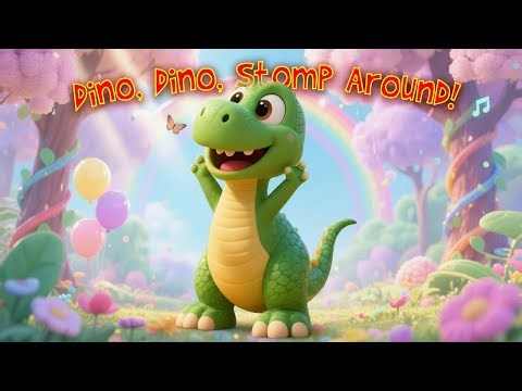 Dino Dino Stomp Around 🦖 | Fun Dinosaur Dance Song for Kids | Action & Movement Rhyme