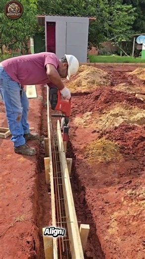Setting Foundation Formwork With Stakes 🏗️🔨 #construction #formwork #foundation