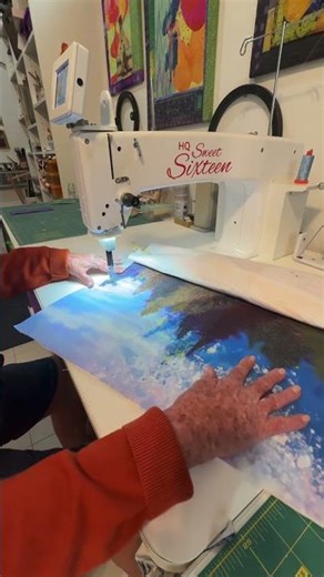 Sketching a painted landscape like a quilt. Hangs like a tapestry. A soft canvas.#textileart #quilt
