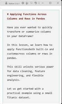 01 Applying Functions Across Columns and Rows in Pandas