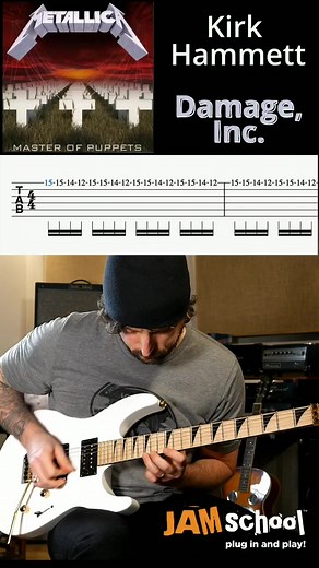 Metallica Damage Inc. guitar solo with TAB #kirkhammett #masterofpuppets #thrashmetal #heavymetal #guitarsolo #tab #guitarlesson #1986 #jameshetfield #cliffburton @Jam_School