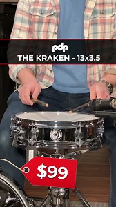 PDP - Pacific Drums & Percussion "The Kraken" 13x3.5 Snare Drum. It's 99 bucks. https://drumcenternh.com/products/pdp-the-kraken-steel-snare-drum-13x3-5 | Drum Center of Portsmouth