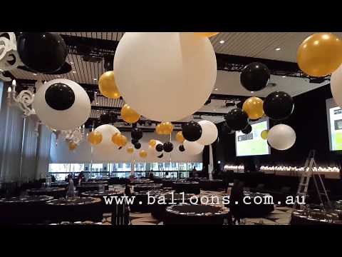 GIant cloudubster ceiling installation - Balloons Online Decor Video Tour