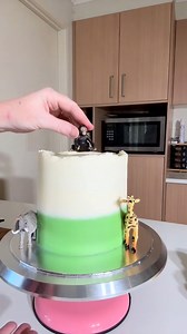 6.2K views · 122 reactions | Cute Safari Cake 女 I mean you have all probably seen me crumb coat quite a few times so seeing just the decorating must be a nice change  But the pitch was to include animals, number 1 and greenery with a simple vibe, so how did I do? #cake #food #cakedecorating #birthdaycake #safari | Stacey Bakes Cakes | Facebook