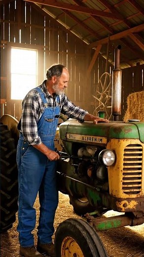 🚜 Farmer Starting Old Tractor in Barn | Village Life ASMR Engine Rumble & Countryside Sounds 🌾