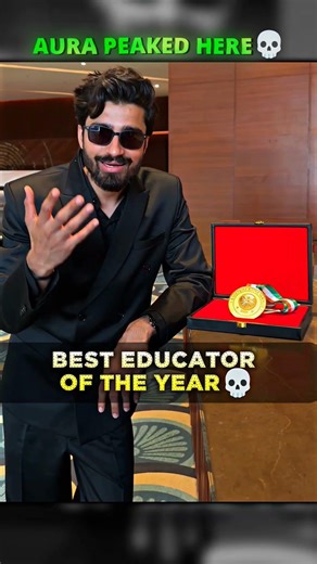 Ritik sir became educator of the year😱 #motivation #ritiksir #aura #viral #award #pw #fyp