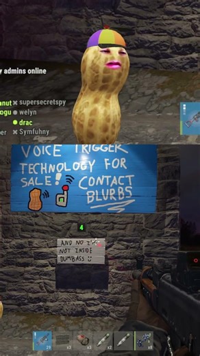 Peanut found a "Voice Changer" sign in Rust... 🤔📉