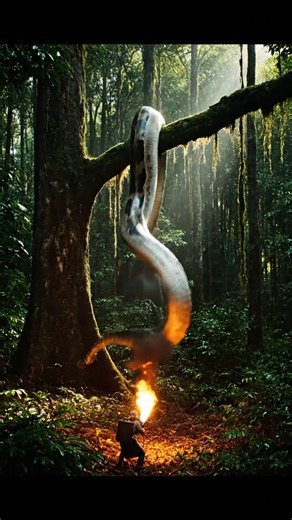 😱 Giant Snake Battle Ends In Fiery Explosion 💥 #VFX #Snake This is the explosive finale you've been waiting for! A woman's intense flamethrower battle against a giant jungle snake reaches its shocking conclusion. This amazing VFX and AI-generated video showcases incredible special effects, culminating in a fiery explosion. This is pure cinematic action, a digital art fantasy brought to life. If you love monster movies and crazy CGI, this clip is for you. The giant anaconda stands no chance aga