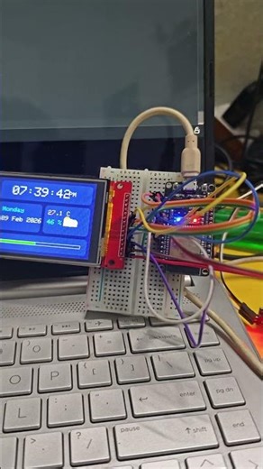 ESP32 Smart Dashboard with TFT Display | Live Time, Temperature & Humidity Monitoring