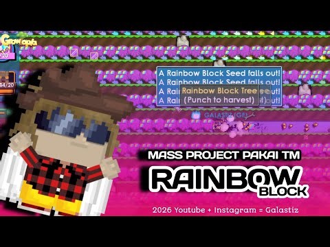 Mass Project Pakai TM | Rainbow Block Seed 3-4wl | Growtopia Indonesia