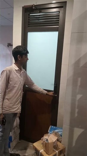 frosted Aluminium toilet door