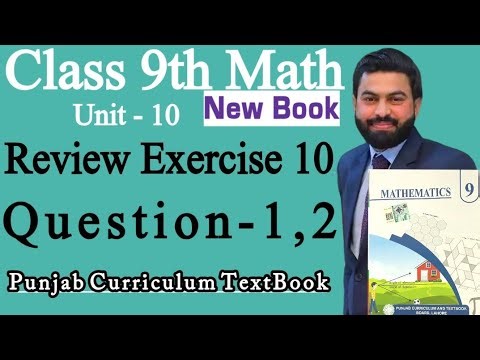 Class 9th Math New Book Ch 10 Review Exercise 10 Question 1,2-9th Class Math Review Exercise 10-PCTB