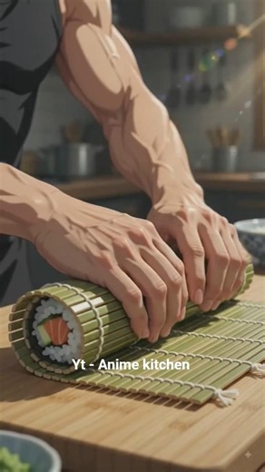Salmon Sushi Rolls in anime style!! #ytshorts #ytshortsindia