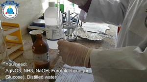 silver mirror experiment Demonstrating the Tollens' test a solution of silver nitrate which can react with aldehydes or reducing sugars to form silver. The silver deposit forms a mirror-like coating on the inside of the reaction vessel. | ChemClub