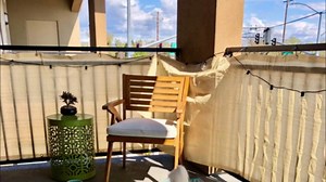 Bynbbur 2.5' x 10' Beige Balcony Privacy Screen Apartment Deck Railing, Mesh Fencing Cover Lattice Panels for Outside, UV Block Shade Cloth with Grommets for Patio Backyard Porch