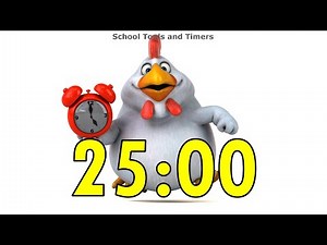 25 Minute Countdown Timer - Dancing Chicken Alarm! 🐔⏰