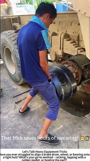 Truck Brake Drum Installation Hack – Wiggle It On, No Hammer 🚛⚙️