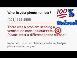 How to SOLVE YouTube VERIFICATION PROBLEM (Unable to Send VERIFICATION code)📱#youtubeverification