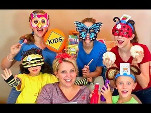Family Unboxing Room! Learn English Words with Sign Post Kids! Animal Masks!