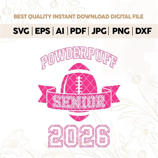 Powderpuff Football PNG Svg,senior 2026 Cheerleader Design,football Player Svg,football Powderpuff,football Season Png,homecoming Week SVG - Etsy
