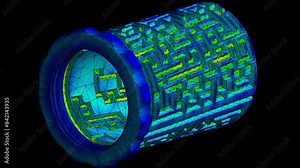 Mechanic simulation engineering - Maze Displacement and stress finite element analysis Stock Video