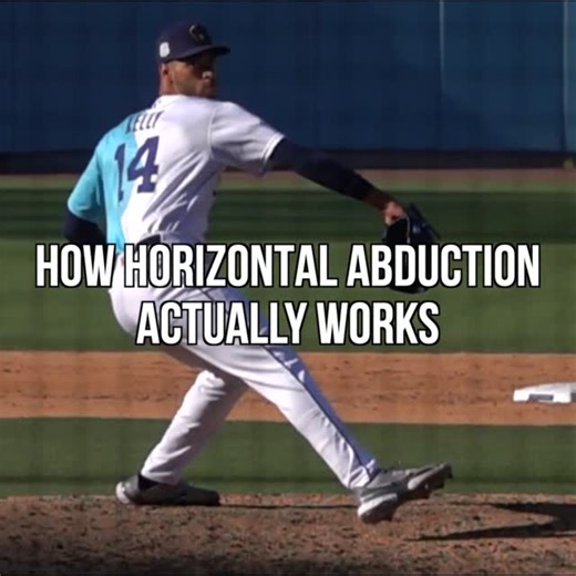 KNCT Athletics on Instagram: "Most people misunderstand “horizontal abduction” in the throwing motion. They think it means jamming the arm back into that field-goal/90-90 position to “stretch the pec.”⁠ ⁠ That’s not what elite throwers do and forcing it usually wrecks timing and irritates the shoulder.⁠ ⁠ Here’s what actually happens:⁠ 1. The torso counter-rotates. You load and turn in order to get closed and buy yourself time to move down the mound. ⁠ ⁠ 2. The pelvis turns first because your go