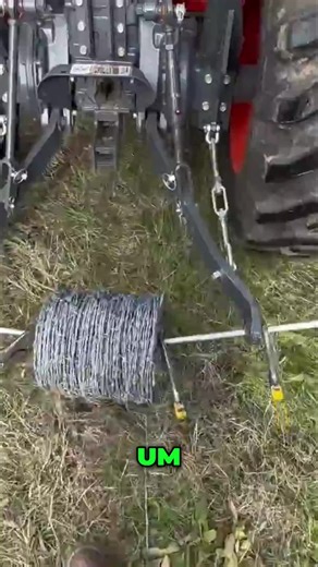DIY barbed wire unroller! Check out this 3-point tractor hack. Makes fencing way easier. #DIY #TractorLife #FarmHack #Fencing #LifeHack