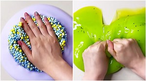 Satisfying slime texture mixing and stretching