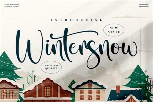 Wintersnow Font Download – Flowing Handwritten Script Wedding & Cricut, Elegant Calligraphy, Modern Timeless Cursive Typeface