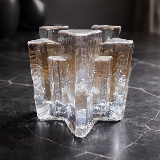 Vintage Swedish Glassworks Tealight Holder “starlight” – Christer Sjögren, Lindshammar, 1960s, Mid‑century Modern Scandinavian Brutalism - Etsy UK