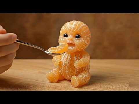 Cute Fruit Babies Eating Real Fruit 🍊🥥 | Oddly Real Ai Dolls 💫 #relaxing #satisfying