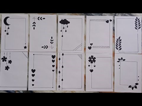 10 simple quick easy black borderdesigns for project ##borderdesign #notebookborder#projectworkideas