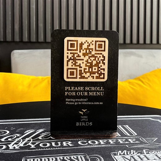 Personalized Plywood QR Code Menu Sign, Cafe Bar Stand - Etsy