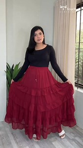 125K views · 929 reactions | Fall in love with these lovely skirts  Waist: 28-40 Length: 38 Flare: 220 Fabric: Georgette (Inner Included, Only Skirt) Design Code: TT10541 #viralshorts #coordset #fashion #touchclothing #outfitinspiration #minimal #easystyle #onlineshopping #Amazon #dress #gown #skirt | TTouch Clothing | Facebook