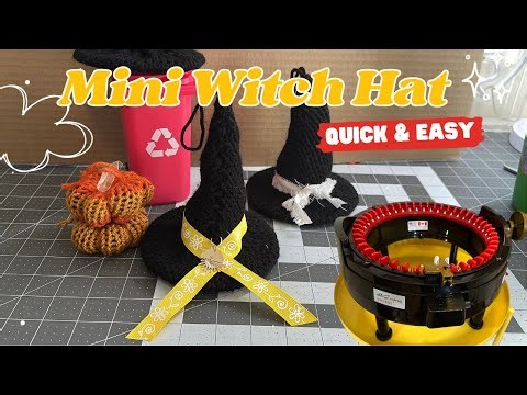 Circular Knitting Machine Witch Hat Tutorial #knittingmachine #circularknittingmachine