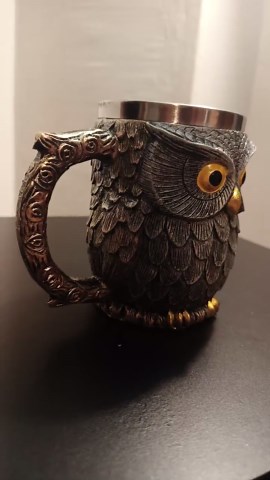 Handmade Owl Mug, Detailed Bronze Coffee Cup, Stainless Steel Liner, Rustic Boho Animal Lover - Etsy
