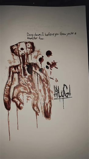 Tears before Bedtime blood art #bloodart #bear #bearalpha #tearsbeforebedtime #fyp