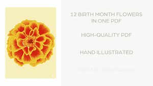 Birth Flower Digital Wall Art – 12-month Birth Flower Bundle – Birth Month Flowers – Birthday Gift Set – Floral PDF Download (A5-A2 Sizes) - Etsy UK