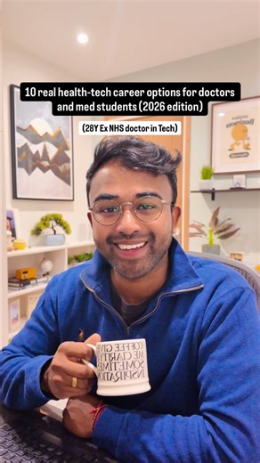 Yath on Instagram: "Most doctors think health-tech has only one route in. Medical advisor. Maybe Product lead. And that is it. In reality, there are at least 10 serious career paths where your medical background is valuable. Save for later. Health-tech is not about leaving medicine. It is about applying your skills at scale. The doctors who move fastest are the ones who stop waiting for the “perfect role” and start building transferable skills early and start taking action now. Send this to some